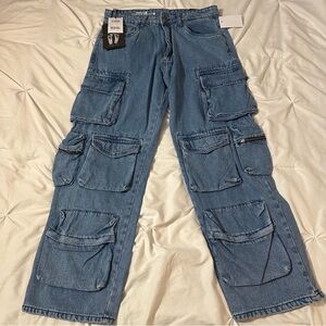 Copper Rivet Men's Blue Cargo Jeans